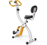 Ultrasport F-Bike 150/200 cyclette pieghevole salvaspazio con 8 Livelli di Resistenza, porta tavoletta, sensori polso della mano